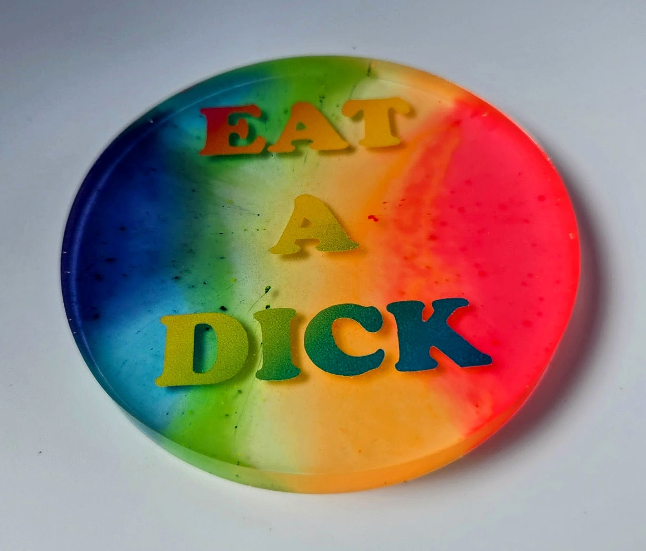 Eat a Dick Glow Disc Golf Marker/Coaster