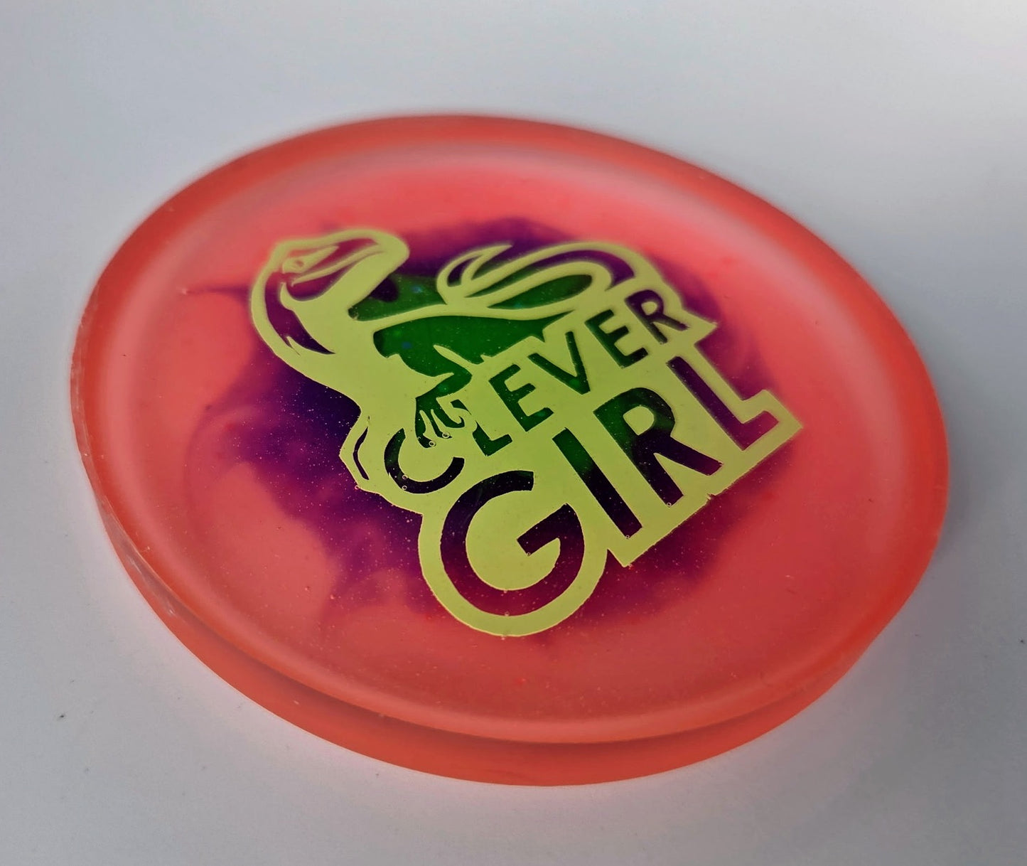 Clever Girl Glow Disc Golf Marker/Coaster