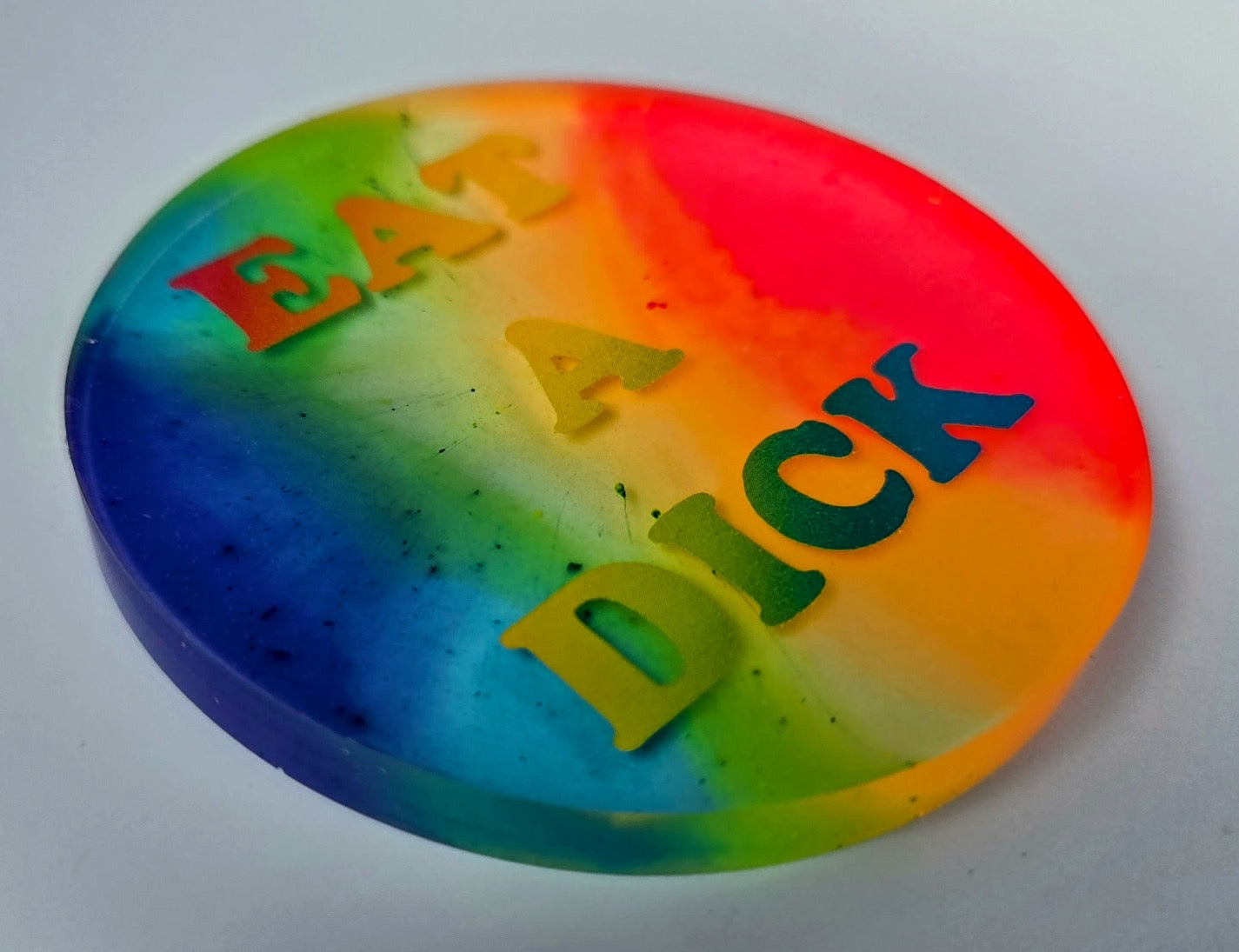 Eat a Dick Glow Disc Golf Marker/Coaster