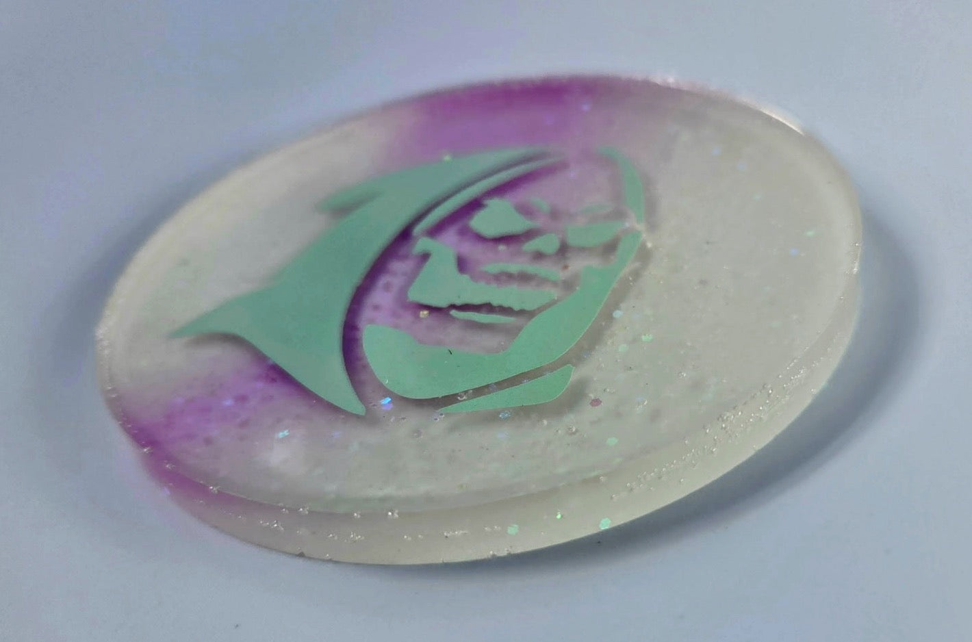 Glow Skeletor Disc Golf Marker/Coaster
