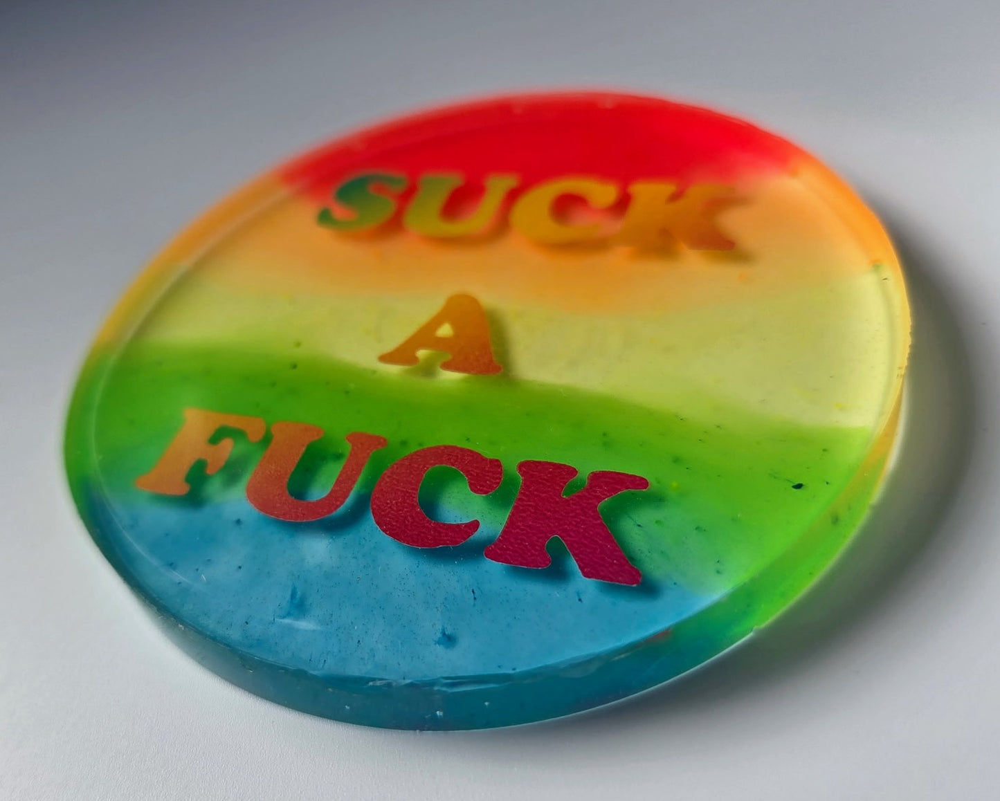 Suck a Fuck Glow Disc Golf Marker/Coaster