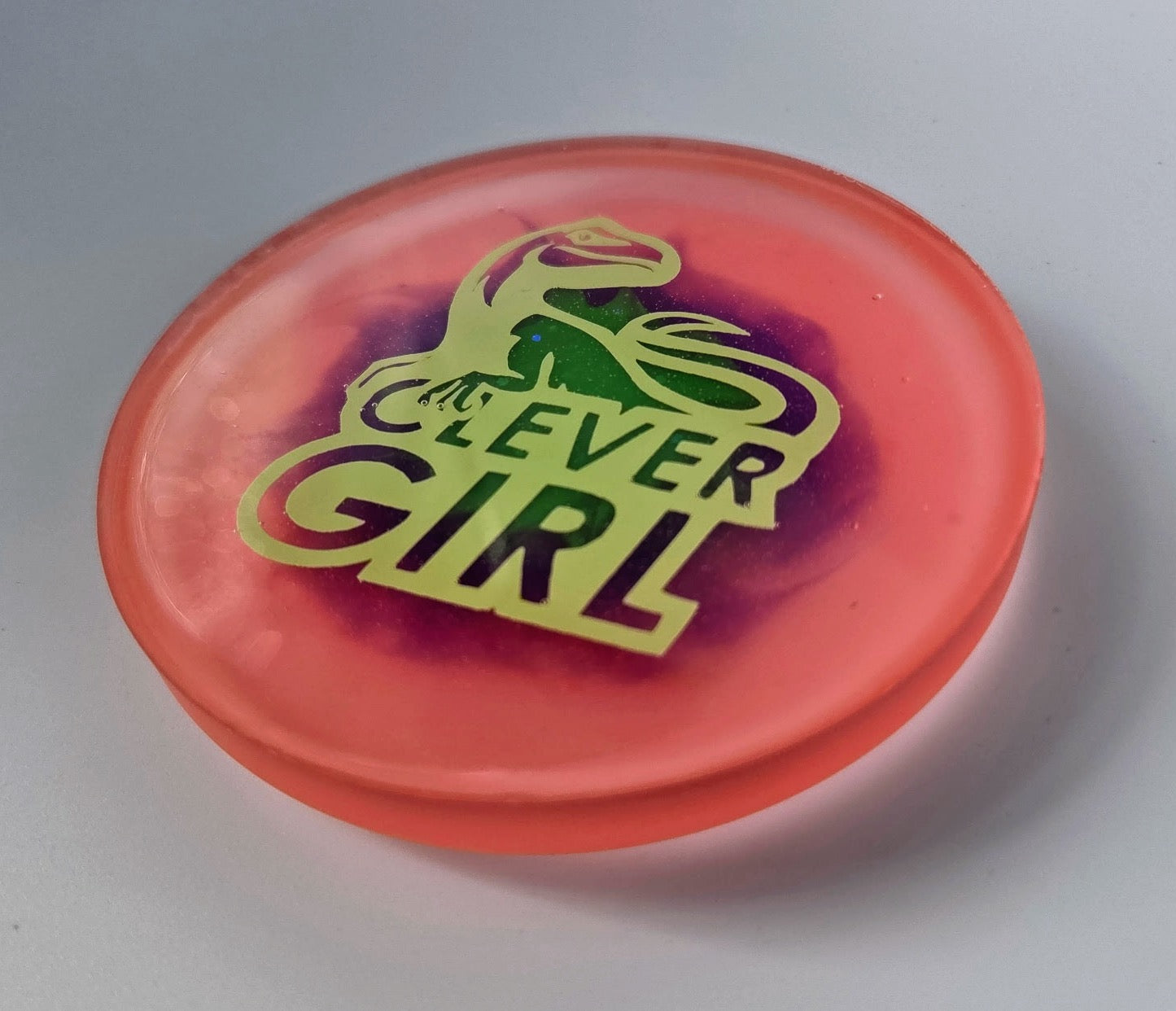 Clever Girl Glow Disc Golf Marker/Coaster