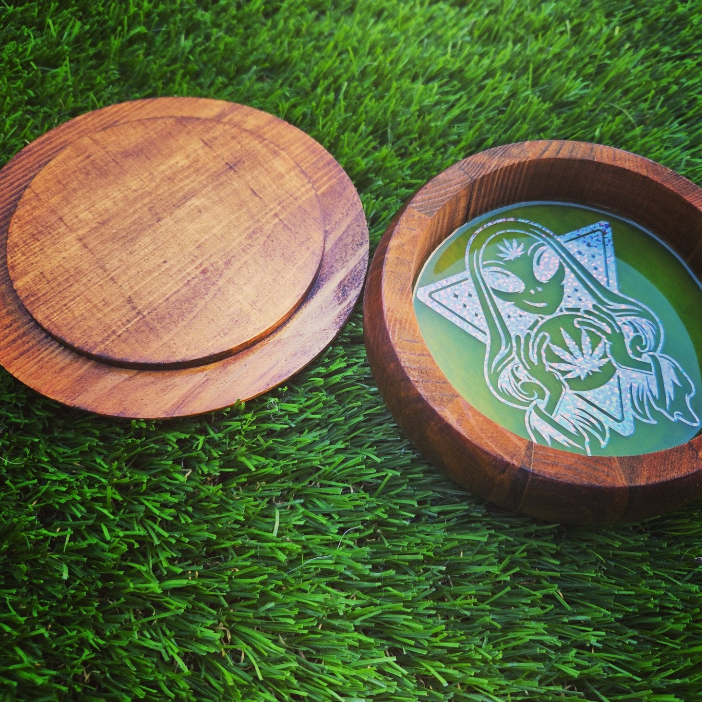 Alien Cannabis Psychic Stash Box / Glow in the Dark
