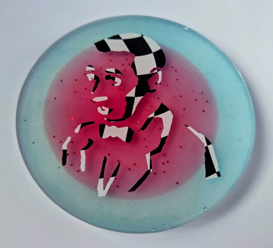 Checkered PeeWee Disc Golf Marker/Coaster