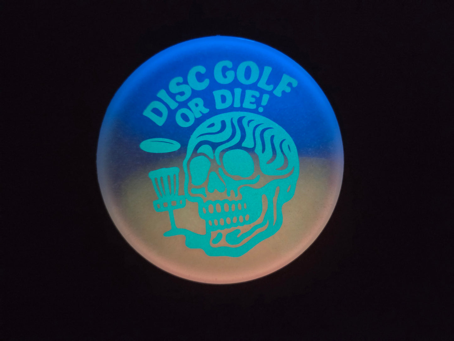Disc Golf or Die! Psychedelic Skull / Glow in the Dark