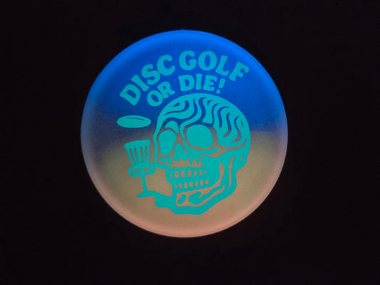 Disc Golf or Die! Psychedelic Skull / Glow in the Dark