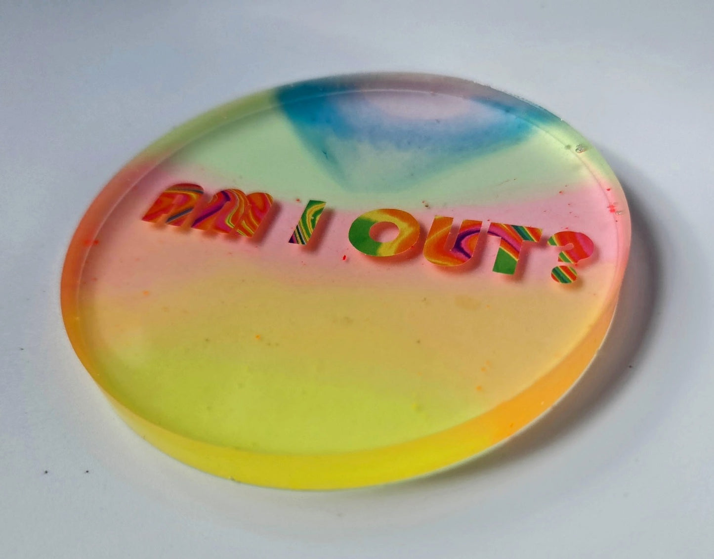 Am I Out? Disc Golf Marker/Coaster