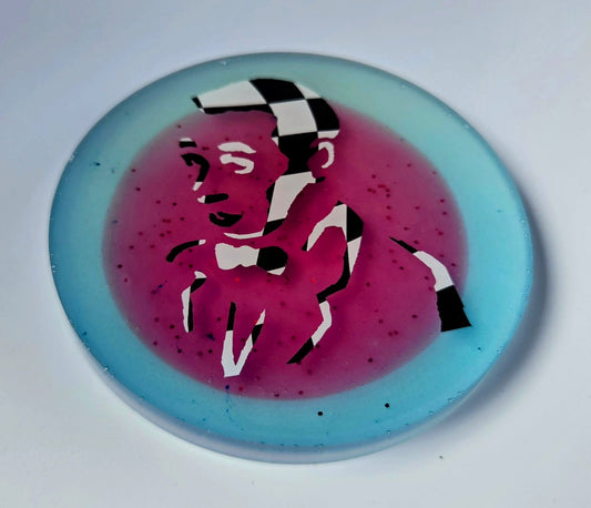Checkered PeeWee Glow Disc Golf Marker/Coaster