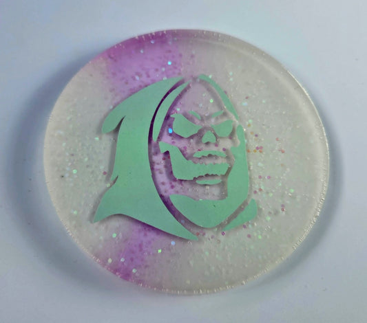 Glow Skeletor Disc Golf Marker/Coaster