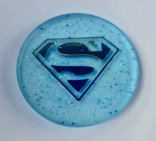 Glow Superman Disc Golf Marker/Coaster