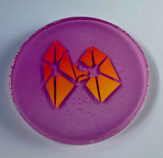 Glow Tie Fighter Disc Golf Marker/ FINAL SALE/DEFECT
