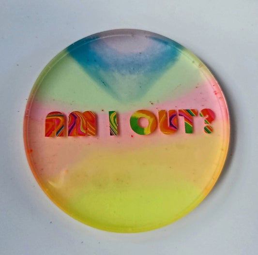 Am I Out? Disc Golf Marker/Coaster