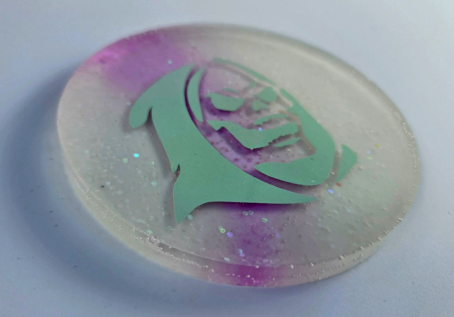 Glow Skeletor Disc Golf Marker/Coaster