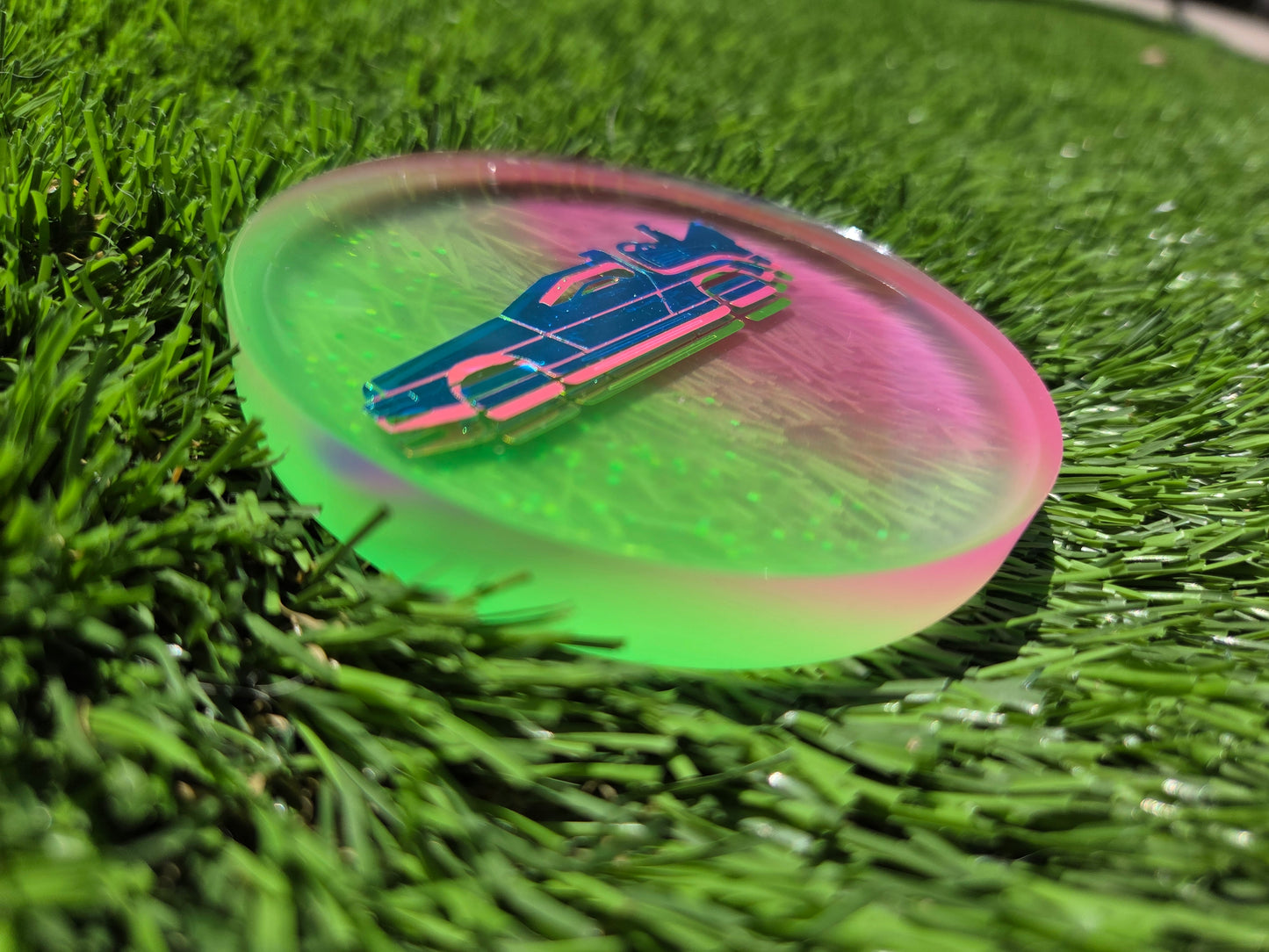 3D Double Glow DeLorean Medium Mini