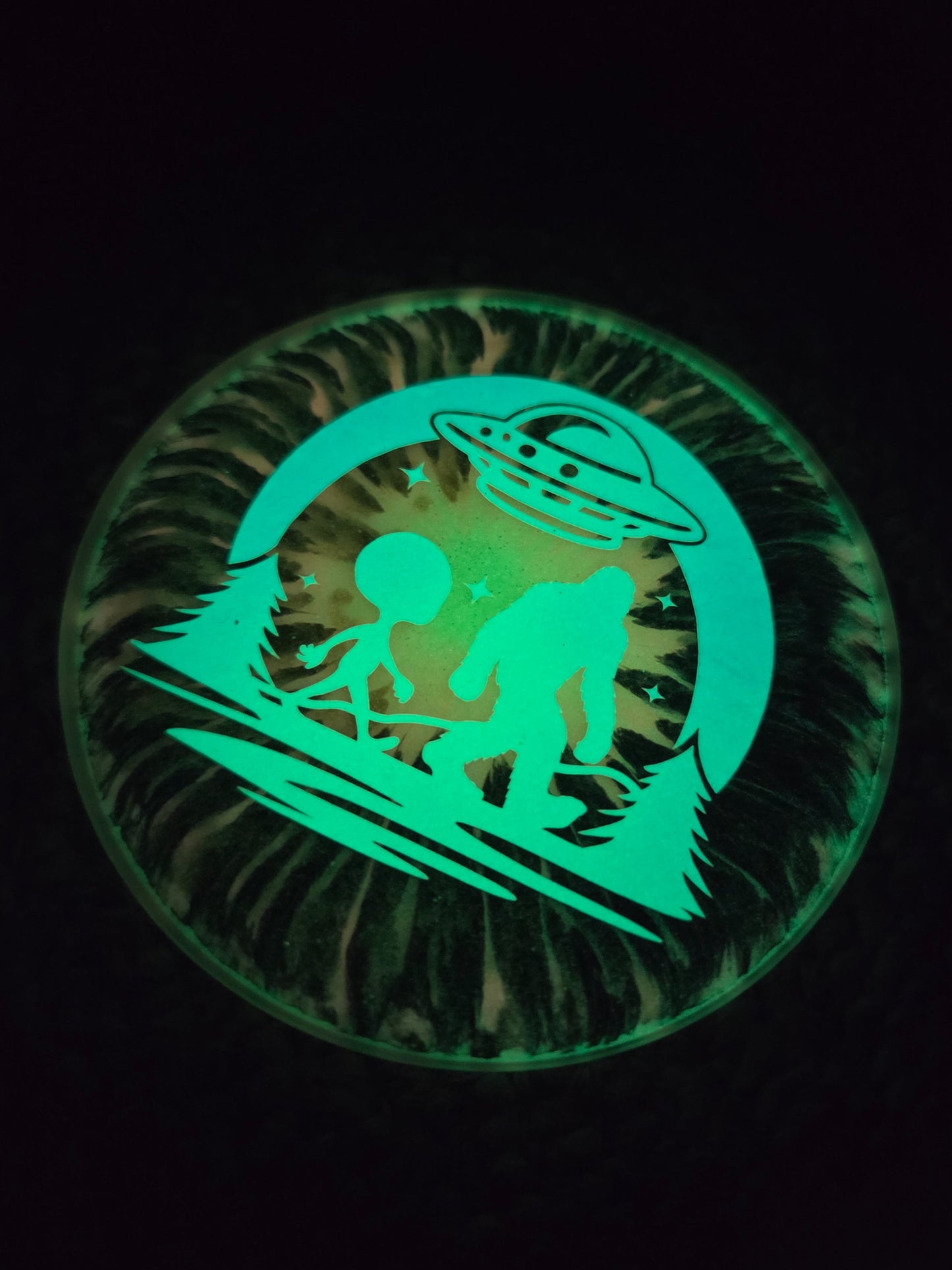 Freaks Only Glow in the Dark Mini w/ Tiger Striped Tie Dye Epoxy Art