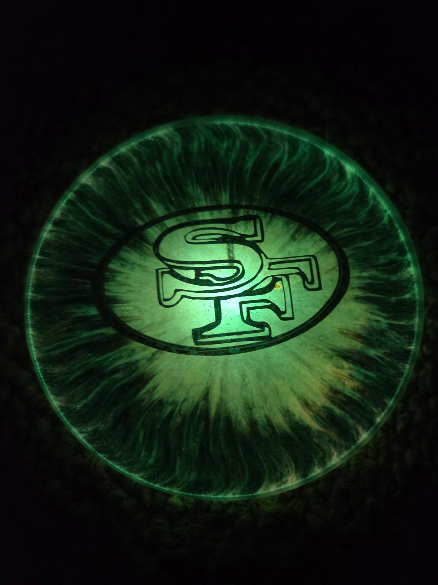 San Francisco 49ers Glow Mini/ Tiger Striped Epoxy Art