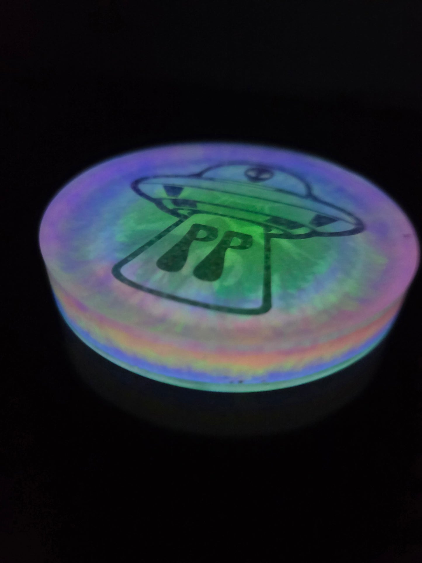 Poppycock UFO Weirder Thangz/Sasquatch Playing Disc Golf                              Poppycock UFO Strange Best Budz Double Sided Glow Mini Pack