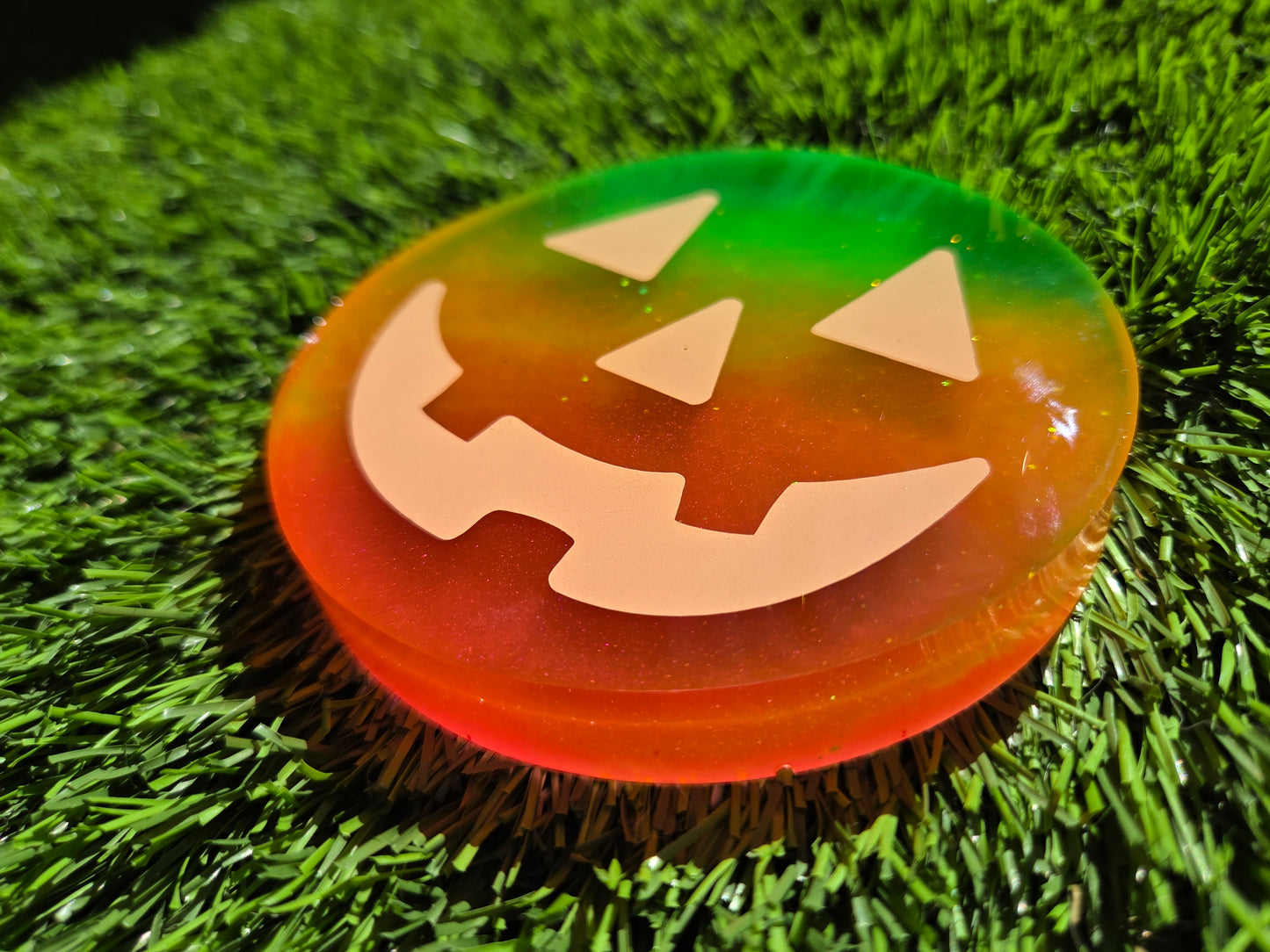 Autumn 80s Pumpkin Face Double Glow Large Mini