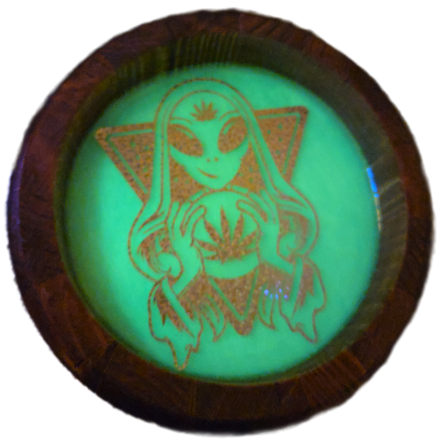 Alien Cannabis Psychic Stash Box / Glow in the Dark