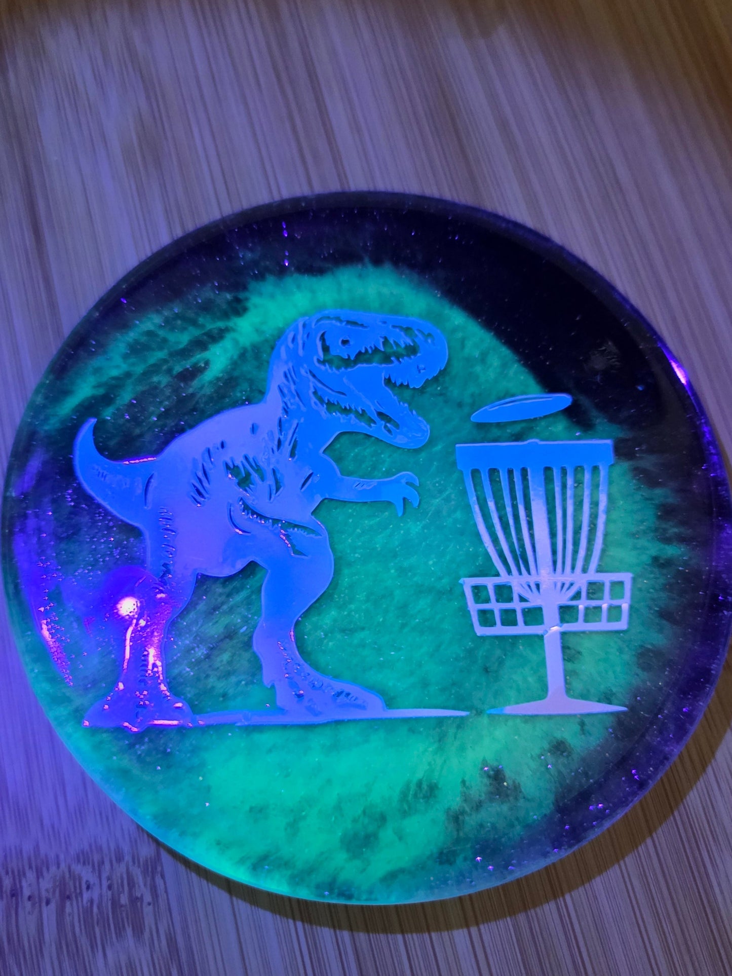 Disc Golfin TRex / Double Sided Glow in the Dark Mini
