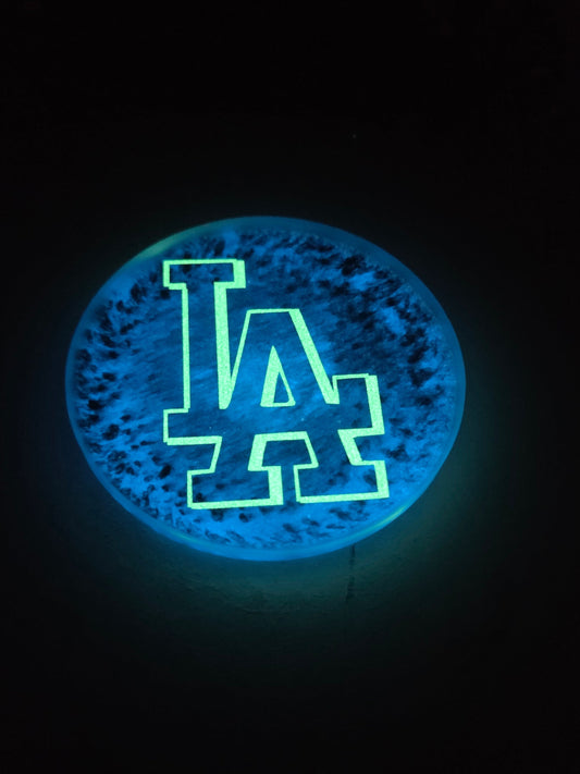 LA Blue on Black / Glow in the Dark