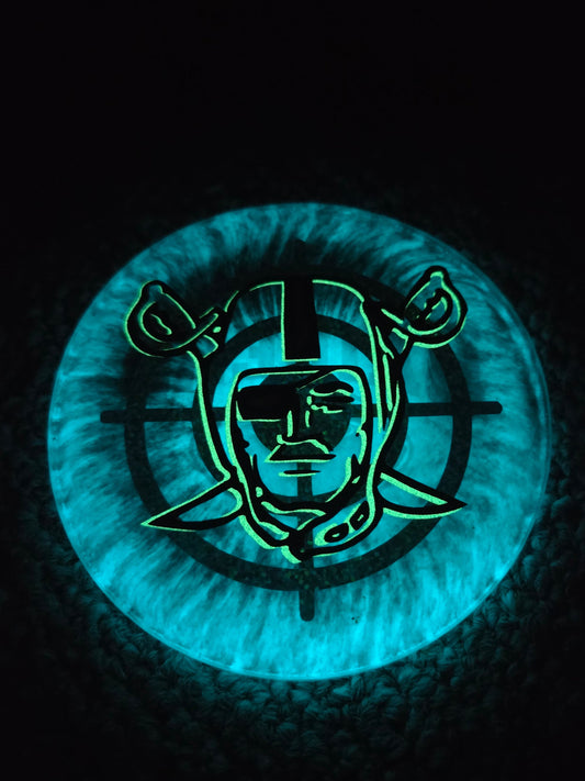 Bullseye 3D Raiders Football Double Sided Glow Mini
