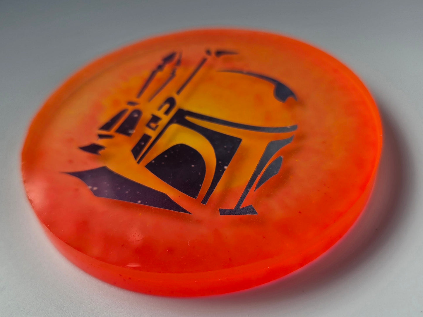 Orange Sunset Boba Fett Glow in the Dark Disc Golf Marker