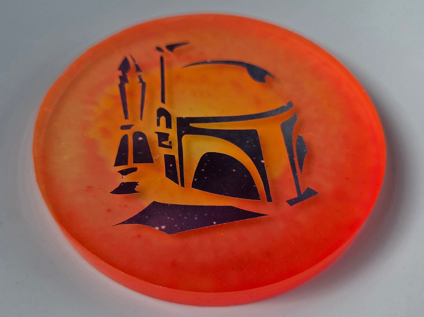 Orange Sunset Boba Fett Glow in the Dark Disc Golf Marker