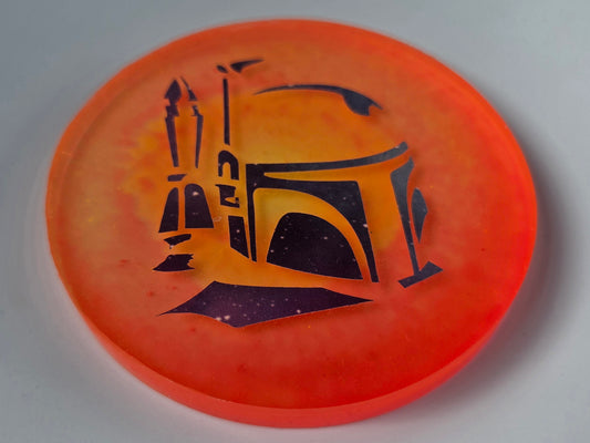 Orange Sunset Boba Fett Glow in the Dark Disc Golf Marker
