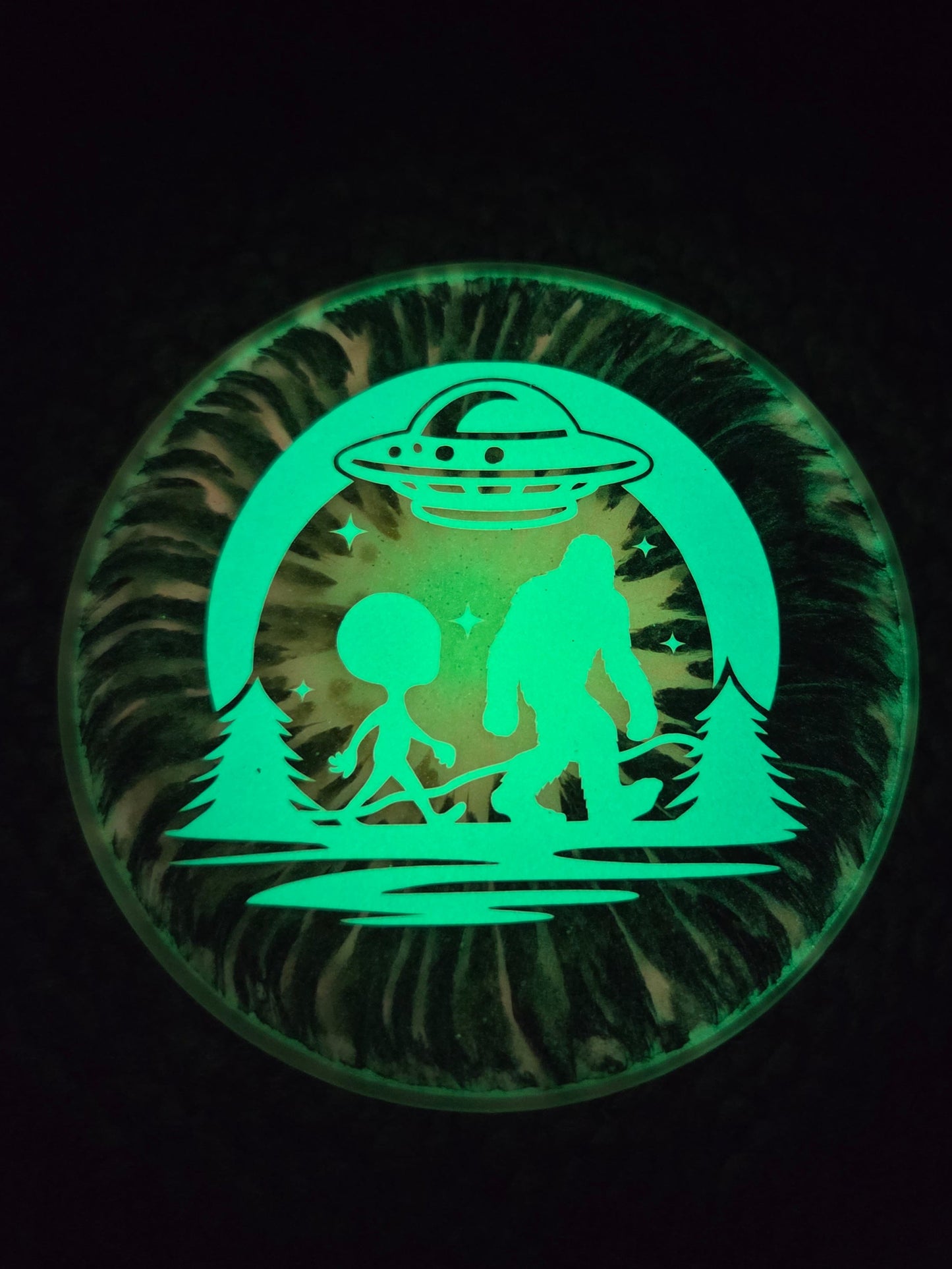 Freaks Only Glow in the Dark Mini w/ Tiger Striped Tie Dye Epoxy Art