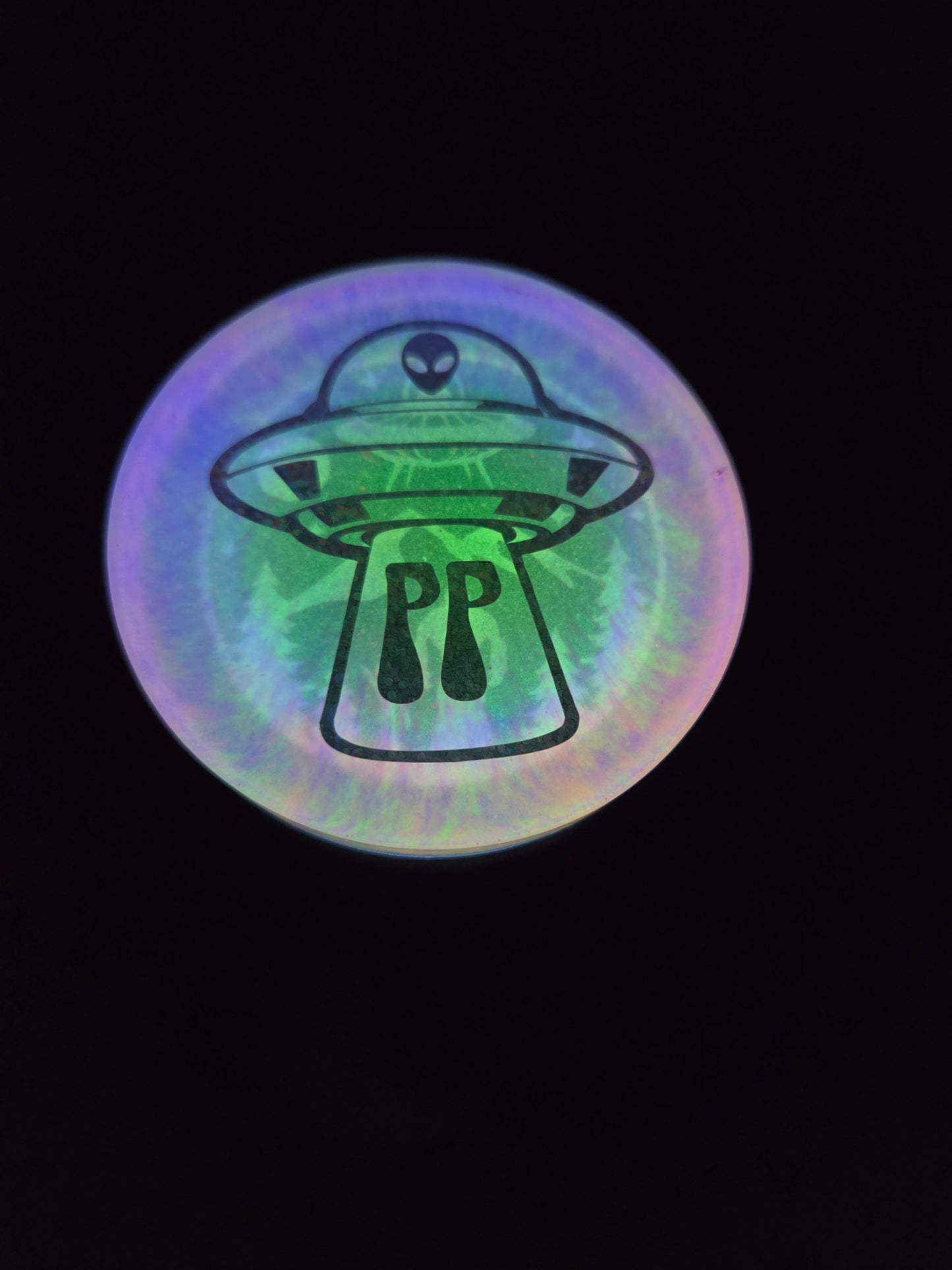 Poppycock UFO Weirder Thangz/Sasquatch Playing Disc Golf                              Poppycock UFO Strange Best Budz Double Sided Glow Mini Pack