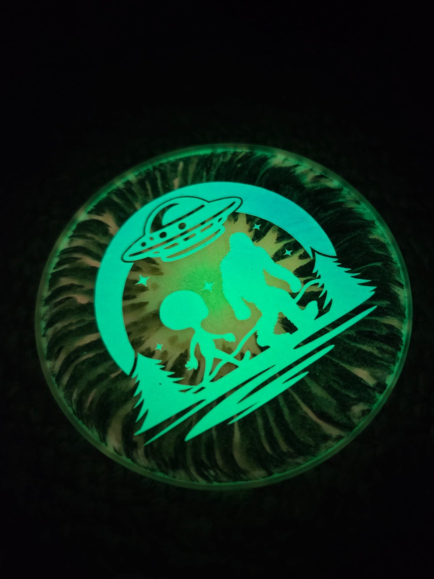 Freaks Only Glow in the Dark Mini w/ Tiger Striped Tie Dye Epoxy Art
