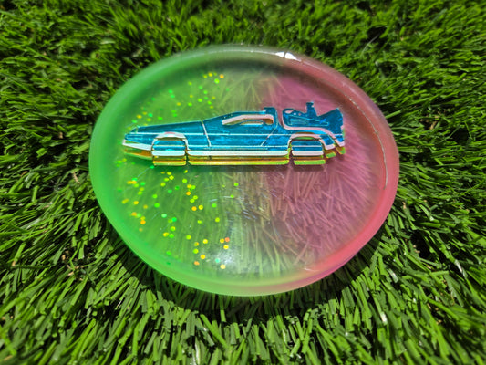 3D Double Glow DeLorean Medium Mini