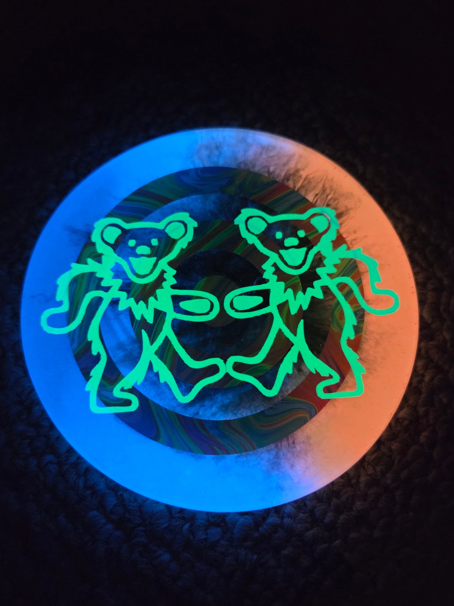 Double Dead Head Dancing Bears Double Sided Deluxe Glow Mini
