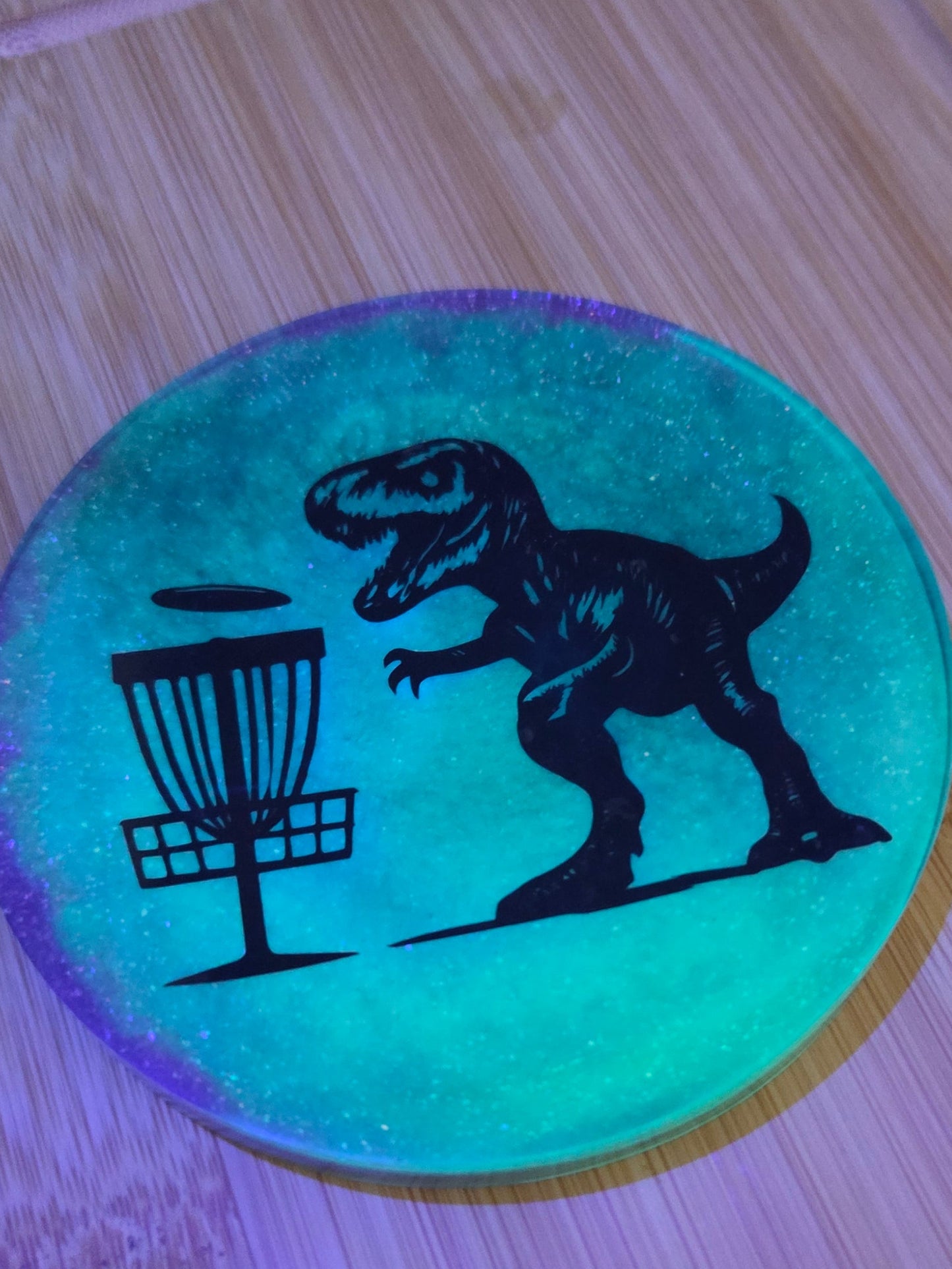 Disc Golfin TRex / Double Sided Glow in the Dark Mini